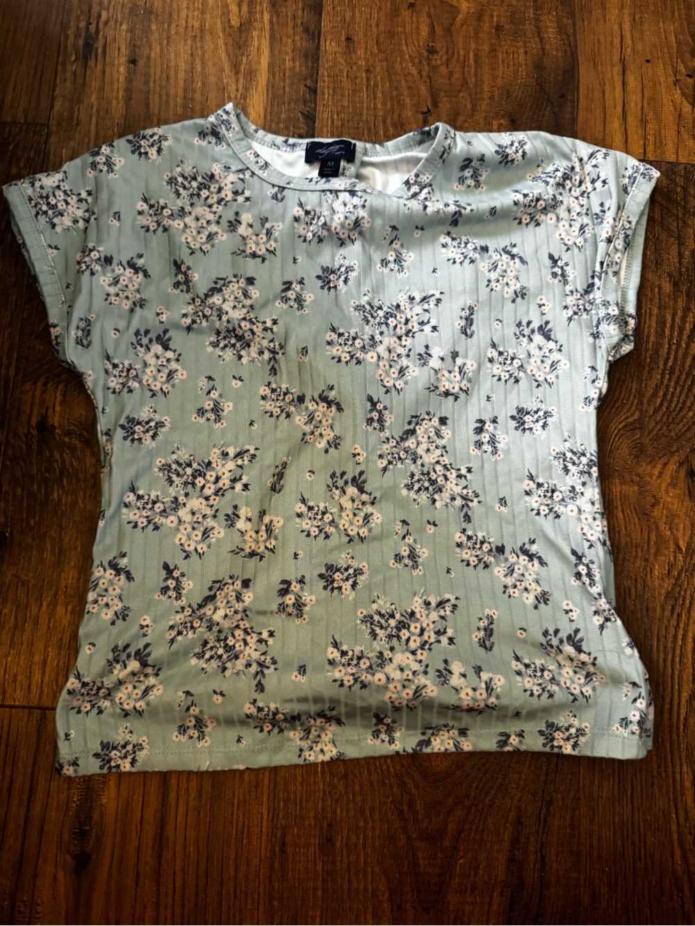 Daytrip Mint Green Floral Crewneck Short Sleeve Top